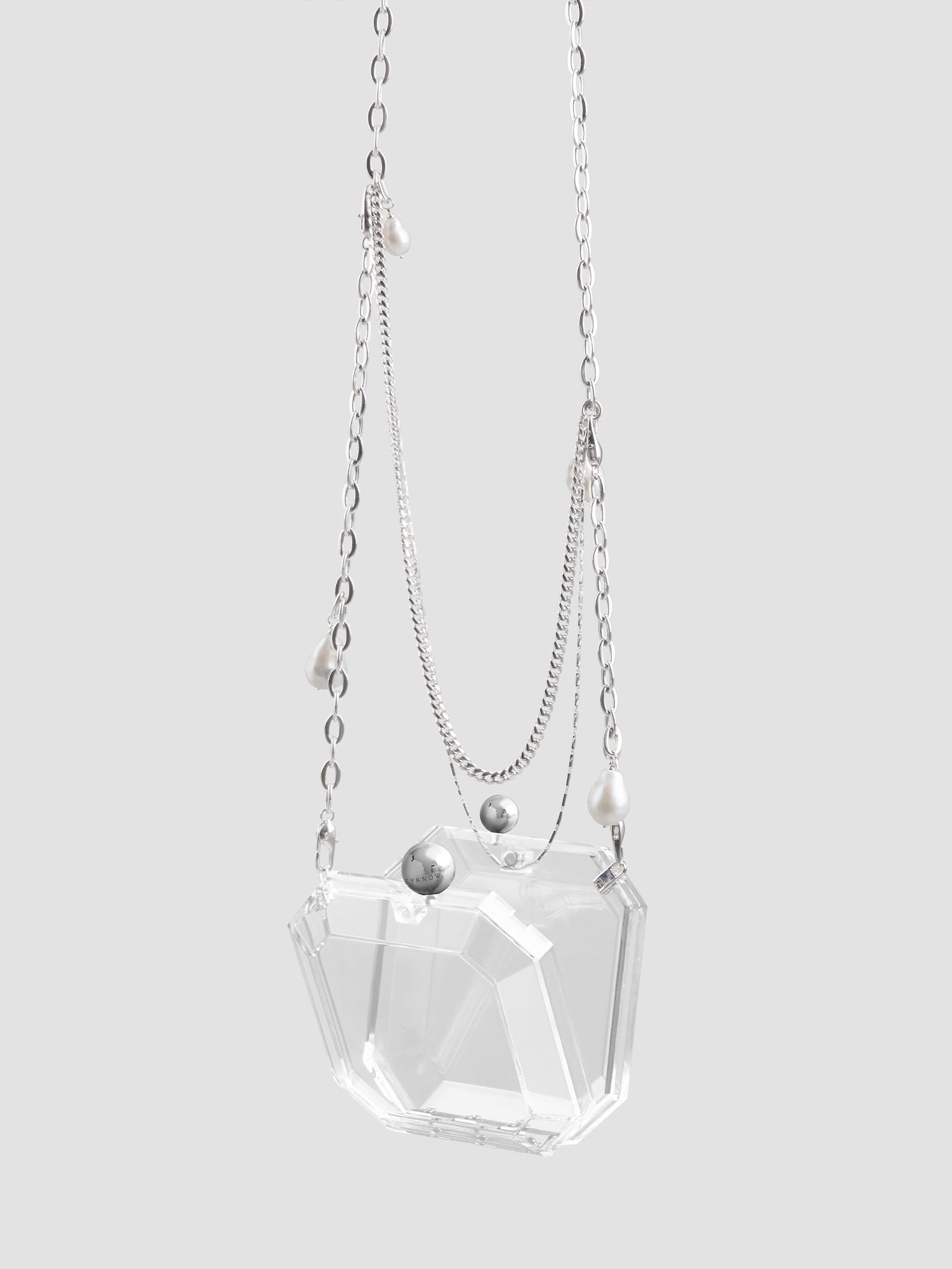 Clear Acrylic Box Bag with Crystal Chain – Gleamn